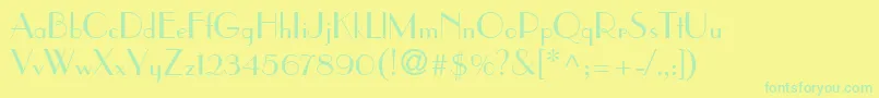 ParisianLt Font – Green Fonts on Yellow Background