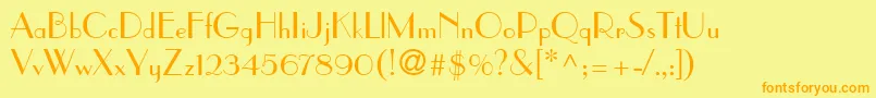 ParisianLt Font – Orange Fonts on Yellow Background