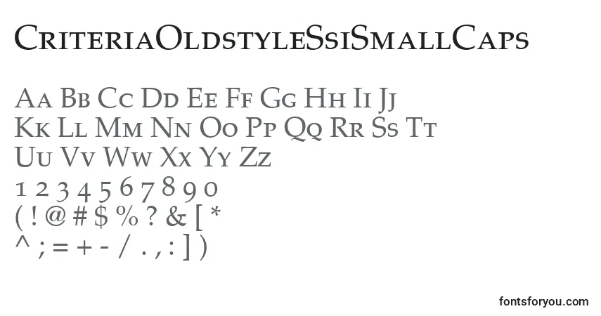 CriteriaOldstyleSsiSmallCaps-fontti – aakkoset, numerot, erikoismerkit