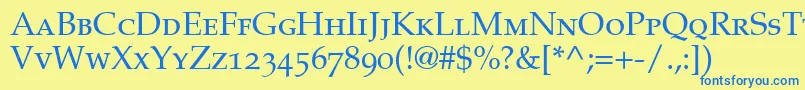 CriteriaOldstyleSsiSmallCaps Font – Blue Fonts on Yellow Background