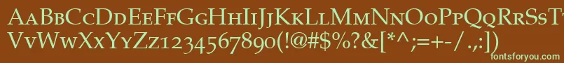 Шрифт CriteriaOldstyleSsiSmallCaps – зелёные шрифты на коричневом фоне