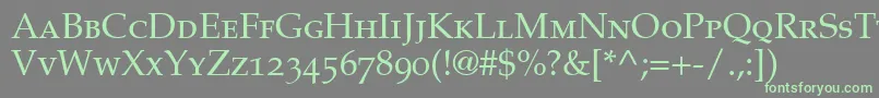 Czcionka CriteriaOldstyleSsiSmallCaps – zielone czcionki na szarym tle
