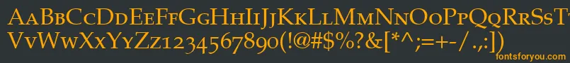 Шрифт CriteriaOldstyleSsiSmallCaps – оранжевые шрифты на чёрном фоне