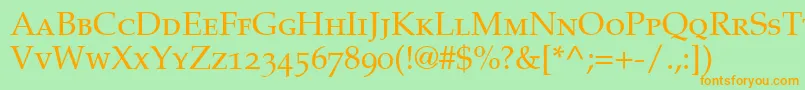 CriteriaOldstyleSsiSmallCaps Font – Orange Fonts on Green Background