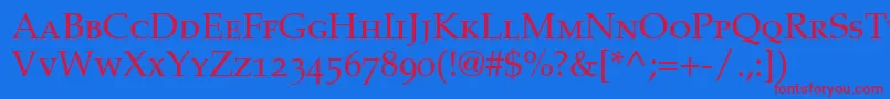 Шрифт CriteriaOldstyleSsiSmallCaps – красные шрифты на синем фоне