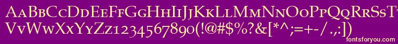 fuente CriteriaOldstyleSsiSmallCaps – Fuentes Amarillas Sobre Fondo Morado