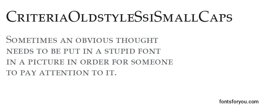 Review of the CriteriaOldstyleSsiSmallCaps Font