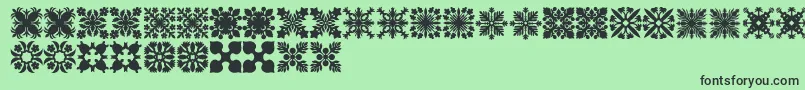 HawaiianQuilt2 Font – Black Fonts on Green Background