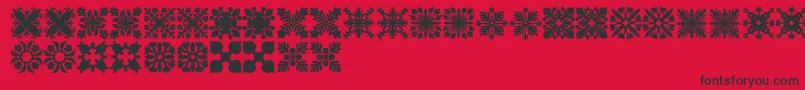 フォントHawaiianQuilt2 – 赤い背景に黒い文字