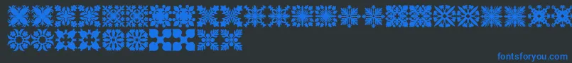 Police HawaiianQuilt2 – polices bleues sur fond noir