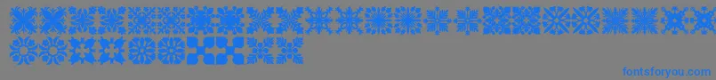 Czcionka HawaiianQuilt2 – niebieskie czcionki na szarym tle