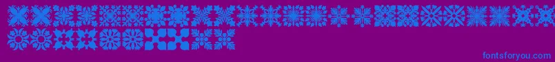 Czcionka HawaiianQuilt2 – niebieskie czcionki na fioletowym tle