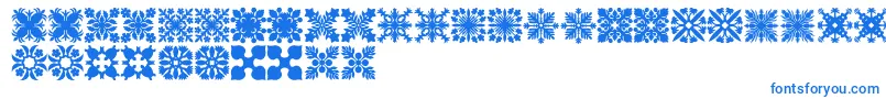 Шрифт HawaiianQuilt2 – синие шрифты на белом фоне