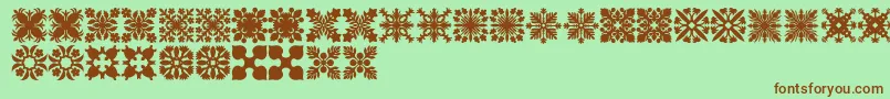 HawaiianQuilt2 Font – Brown Fonts on Green Background