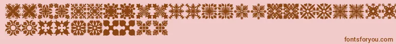 HawaiianQuilt2-Schriftart – Braune Schriften auf rosa Hintergrund