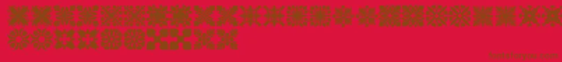 HawaiianQuilt2 Font – Brown Fonts on Red Background