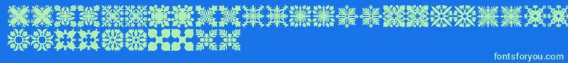 Czcionka HawaiianQuilt2 – zielone czcionki na niebieskim tle
