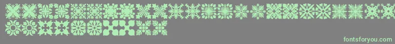 Czcionka HawaiianQuilt2 – zielone czcionki na szarym tle
