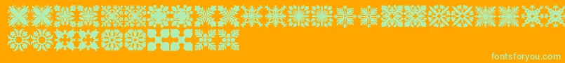 Fonte HawaiianQuilt2 – fontes verdes em um fundo laranja