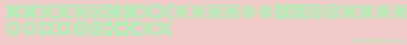HawaiianQuilt2-Schriftart – Grüne Schriften auf rosa Hintergrund