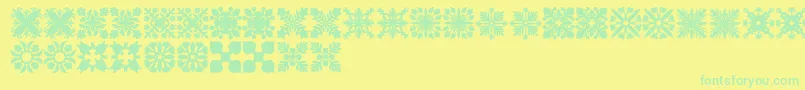 HawaiianQuilt2 Font – Green Fonts on Yellow Background