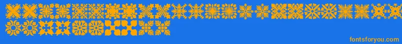 Czcionka HawaiianQuilt2 – pomarańczowe czcionki na niebieskim tle
