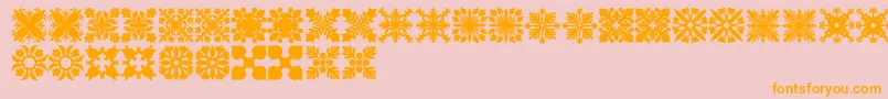 HawaiianQuilt2-fontti – oranssit fontit vaaleanpunaisella taustalla