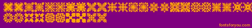 HawaiianQuilt2-Schriftart – Orangefarbene Schriften auf violettem Hintergrund