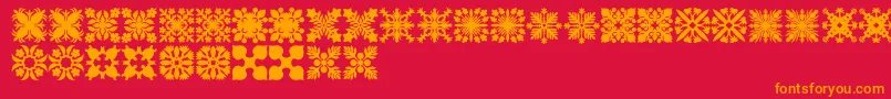 HawaiianQuilt2 Font – Orange Fonts on Red Background