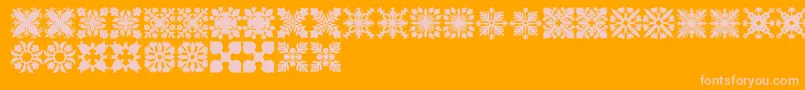 HawaiianQuilt2-Schriftart – Rosa Schriften auf orangefarbenem Hintergrund