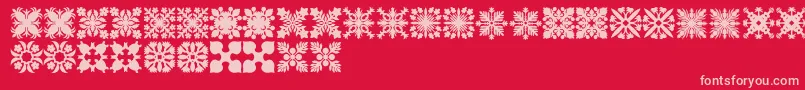 HawaiianQuilt2-fontti – vaaleanpunaiset fontit punaisella taustalla