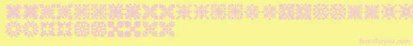 HawaiianQuilt2 Font – Pink Fonts on Yellow Background