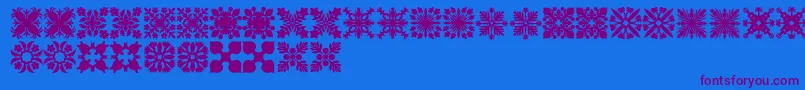 フォントHawaiianQuilt2 – 紫色のフォント、青い背景