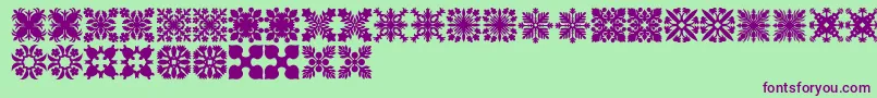 HawaiianQuilt2 Font – Purple Fonts on Green Background