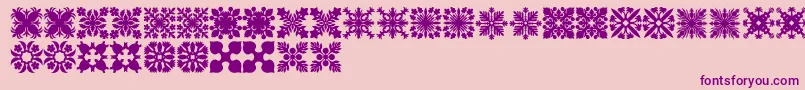 Police HawaiianQuilt2 – polices violettes sur fond rose