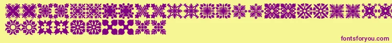 HawaiianQuilt2 Font – Purple Fonts on Yellow Background