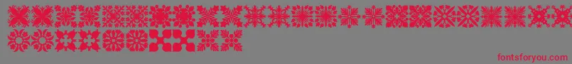 HawaiianQuilt2-Schriftart – Rote Schriften auf grauem Hintergrund