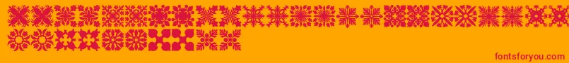 HawaiianQuilt2 Font – Red Fonts on Orange Background