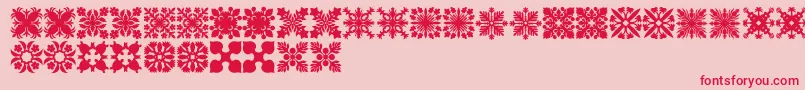 HawaiianQuilt2-Schriftart – Rote Schriften auf rosa Hintergrund