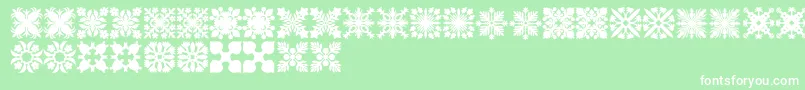 HawaiianQuilt2 Font – White Fonts on Green Background