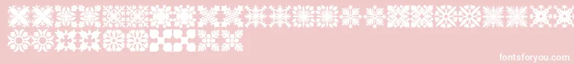 HawaiianQuilt2-Schriftart – Weiße Schriften auf rosa Hintergrund