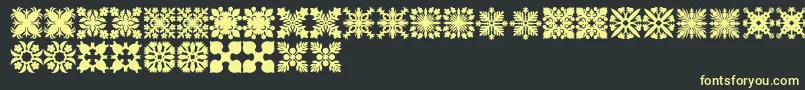 HawaiianQuilt2 Font – Yellow Fonts on Black Background