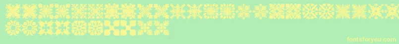 HawaiianQuilt2 Font – Yellow Fonts on Green Background