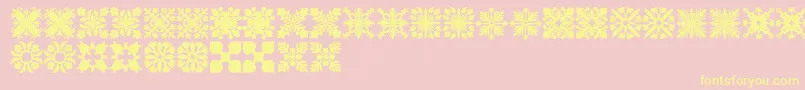 HawaiianQuilt2 Font – Yellow Fonts on Pink Background