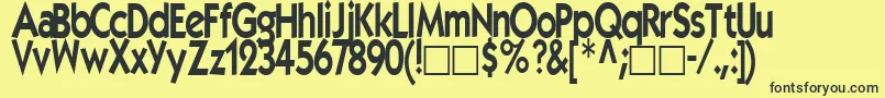 EleganceRegularTtstd Font – Black Fonts on Yellow Background