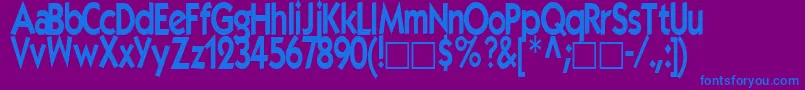 EleganceRegularTtstd-Schriftart – Blaue Schriften auf violettem Hintergrund