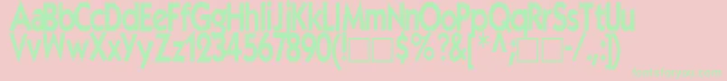 EleganceRegularTtstd Font – Green Fonts on Pink Background