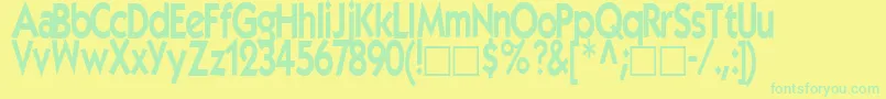 EleganceRegularTtstd Font – Green Fonts on Yellow Background