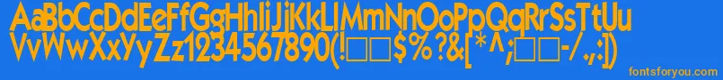EleganceRegularTtstd-Schriftart – Orangefarbene Schriften auf blauem Hintergrund