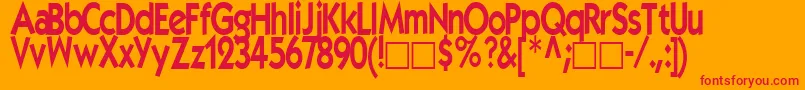 EleganceRegularTtstd Font – Red Fonts on Orange Background